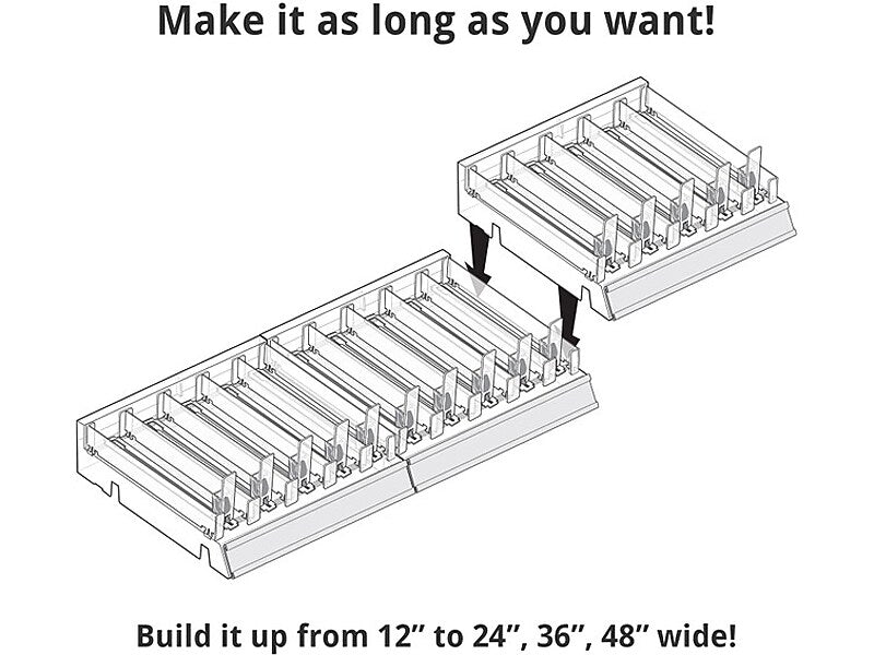 Azar 2.63" x 12" Pegboard 5-Compartment Cosmetic Tray, Clear, 2/Pack (225830-SHORT-CLR-2PK)
