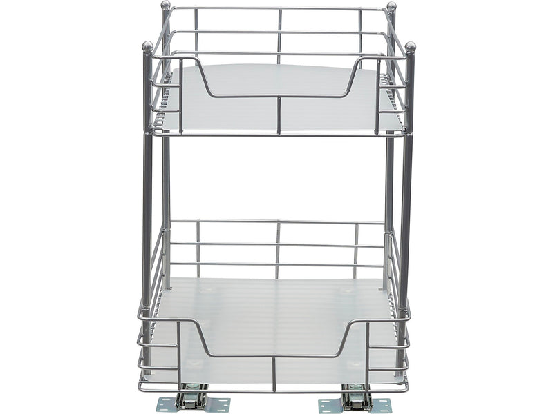 Household Essentials Glidez Steel Two-Tier Storage Organizer, SIlver (25310-1)