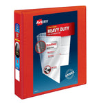Avery Heavy Duty 1 1/2" 3-Ring View Binders, One Touch EZD Ring, Red (79171)