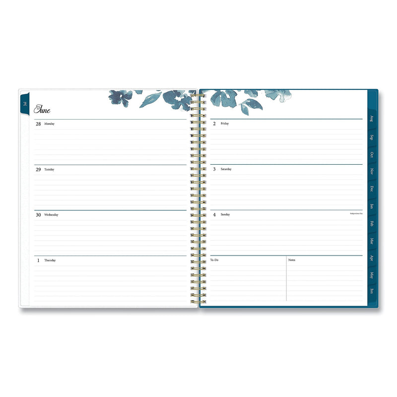 2025-2026 Blue Sky Bakah Floral 8.5" x 11" Academic Weekly & Monthly Planner, Plastic Cover, Beige/Blue (BLS131951)