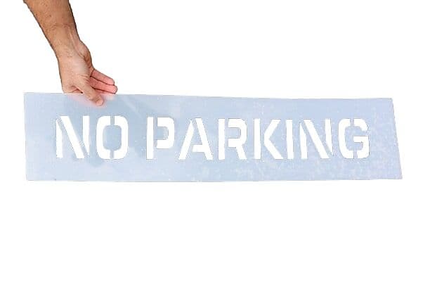 Accuform Parking Lot Stencil, NO PARKING, 8" Letters, Plastic (FMS283)
