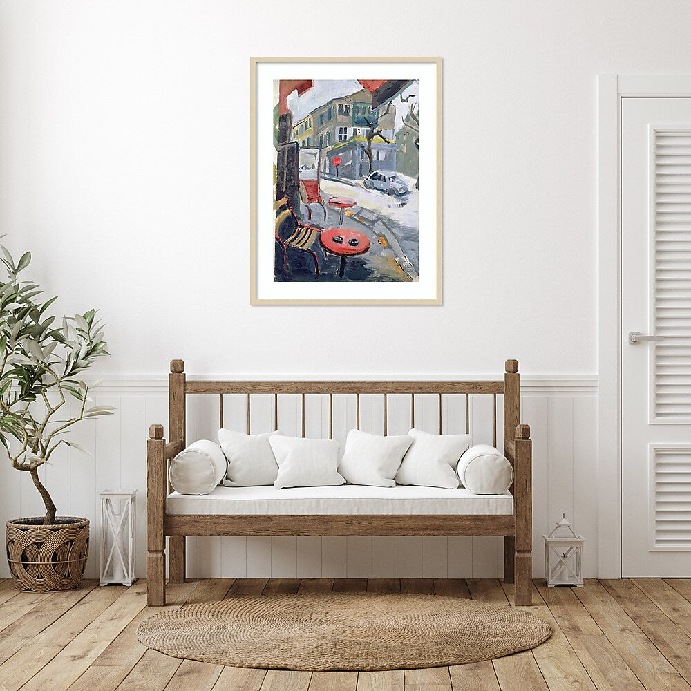 Amanti Art Brea Tobacco Shop Paris by Anne Durham Wood Framed Wall Art Print, 32" x 41" (A42677451197)