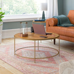 Sauder International Lux 36"Dia Round Coffee Table, Sindoori Mango (428214)