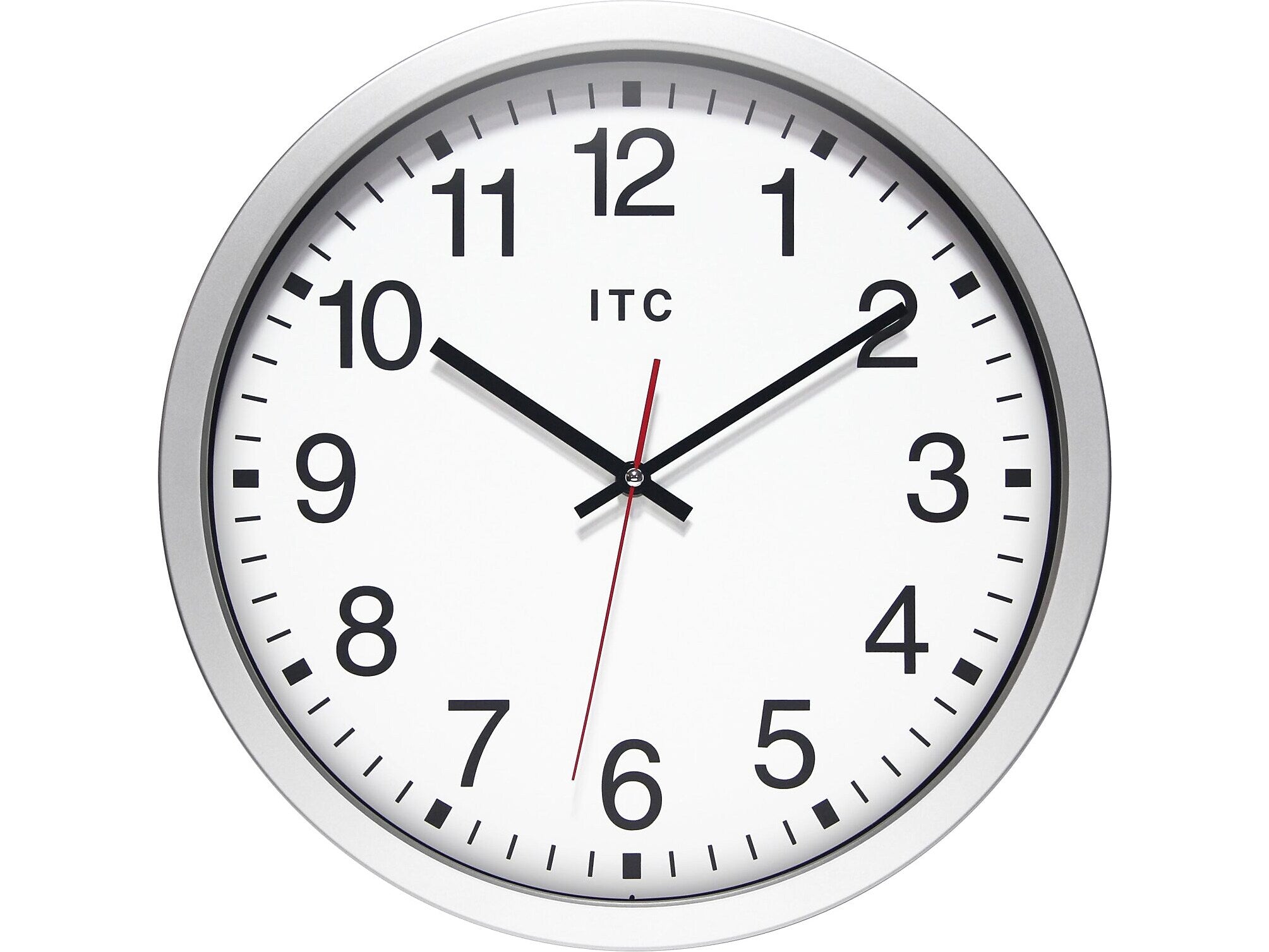 Infinity Instruments Intrinsic Prosaic ITC Wall Clock, 12"Dia. (14529SV-830)