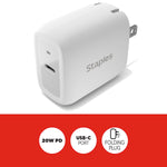 Staples TECH USB-C Wall Charger, 20W, White (ST62322)