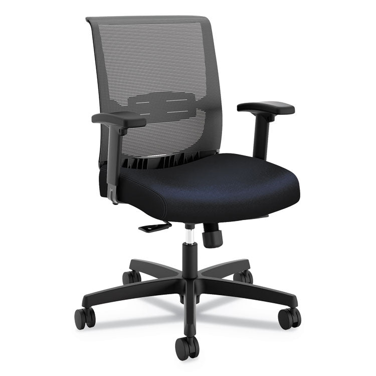 Convergence Mid-Back Task Chair, Synchro-Tilt And Seat Glide, Supports Up To 275 Lb, Navy Seat, Black Back/base