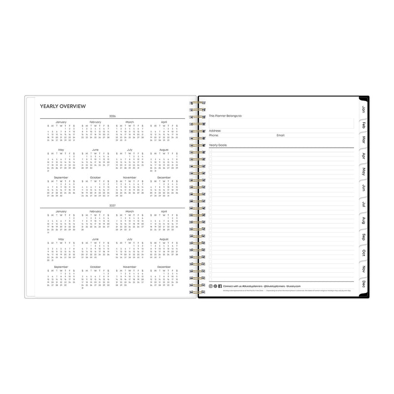 Planning Calendar BS Baccara Dark Poly CYO 8x10 RY26 Monthly Safety Wirebound -