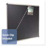 Prestige Euro Style Black Embossed Foam Bulletin Board, 72" x 48", Black Surface, Euro Titanium Finished Aluminum Frame