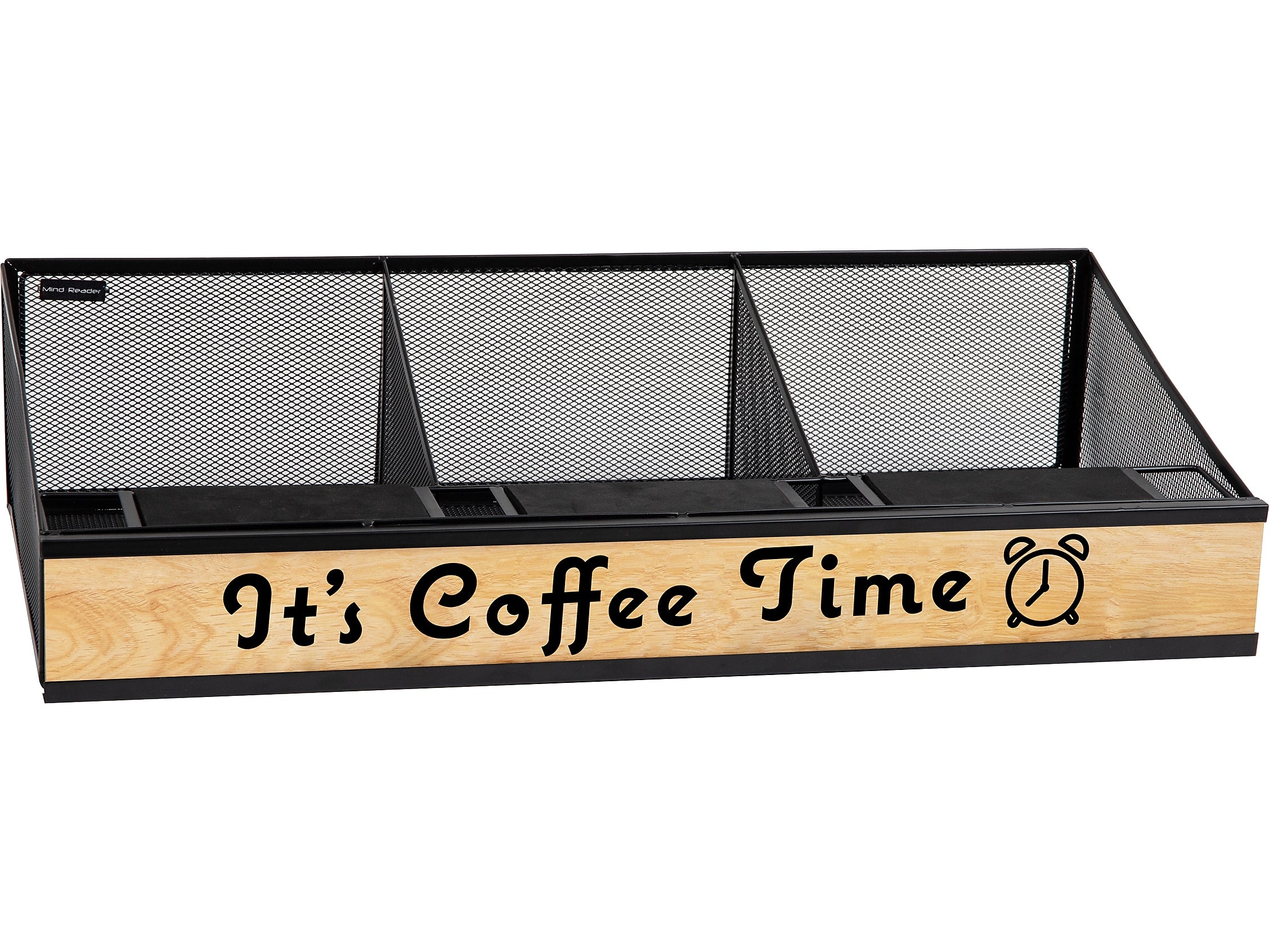Mind Reader 3-Compartment Metal Serving Coffee Station, Black (COFFEETIME-BLK)