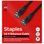 Staples TECH 14 ft. Cat-6 Ethernet Cable, Male to Male, Black (ST62456)