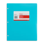 Staples 3-Hole Punched 2-Pocket Plastic Portfolio Folder, Teal (52807)
