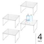 iDESIGN Stackable Cabinet Shelf Riser, Clear, 4/Pack (28988M2)