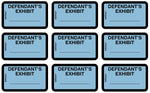 Tabbies Defendant's Exhibit Pre-Printed Labels, 1" x 1-5/8", Blue, 252 Labels/Pack (58093)