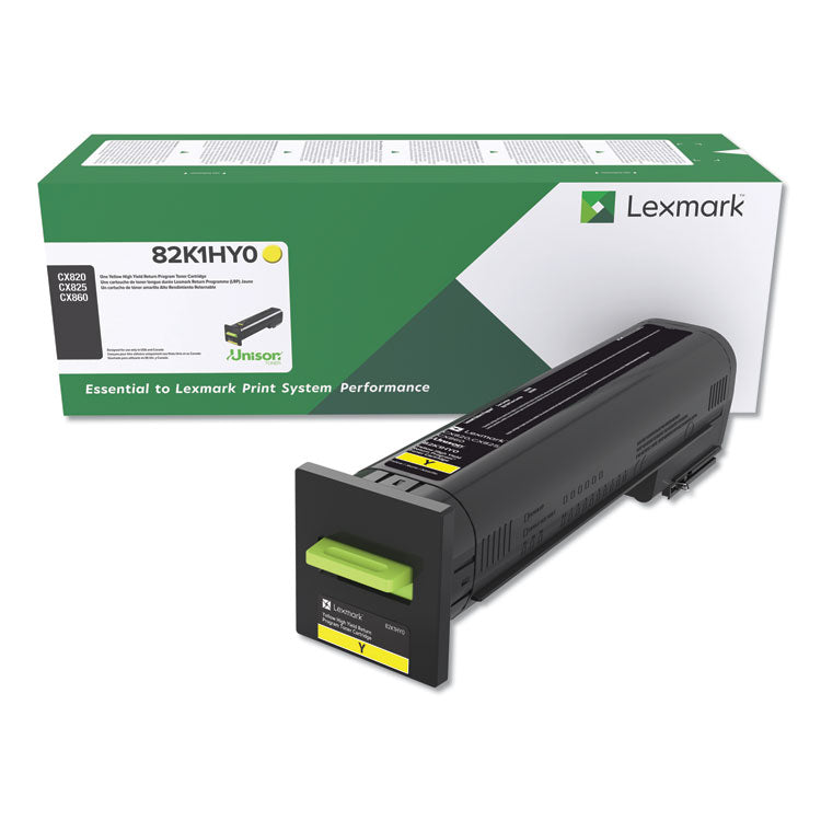 82k1hy0 Return Program High-Yield Toner, 17,000 Page-Yield, Yellow