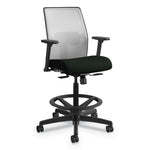 Ignition 2.0 Ilira-Stretch Mesh Back Task Stool, Supports 300 Lb, 23" To 32" Seat, Black Seat, Charcoal Back, Black Base
