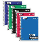 Bazic 1-Subject Notebook, 8" x 10.5", Wide Ruled, 100 Sheets (SSS1157100W)