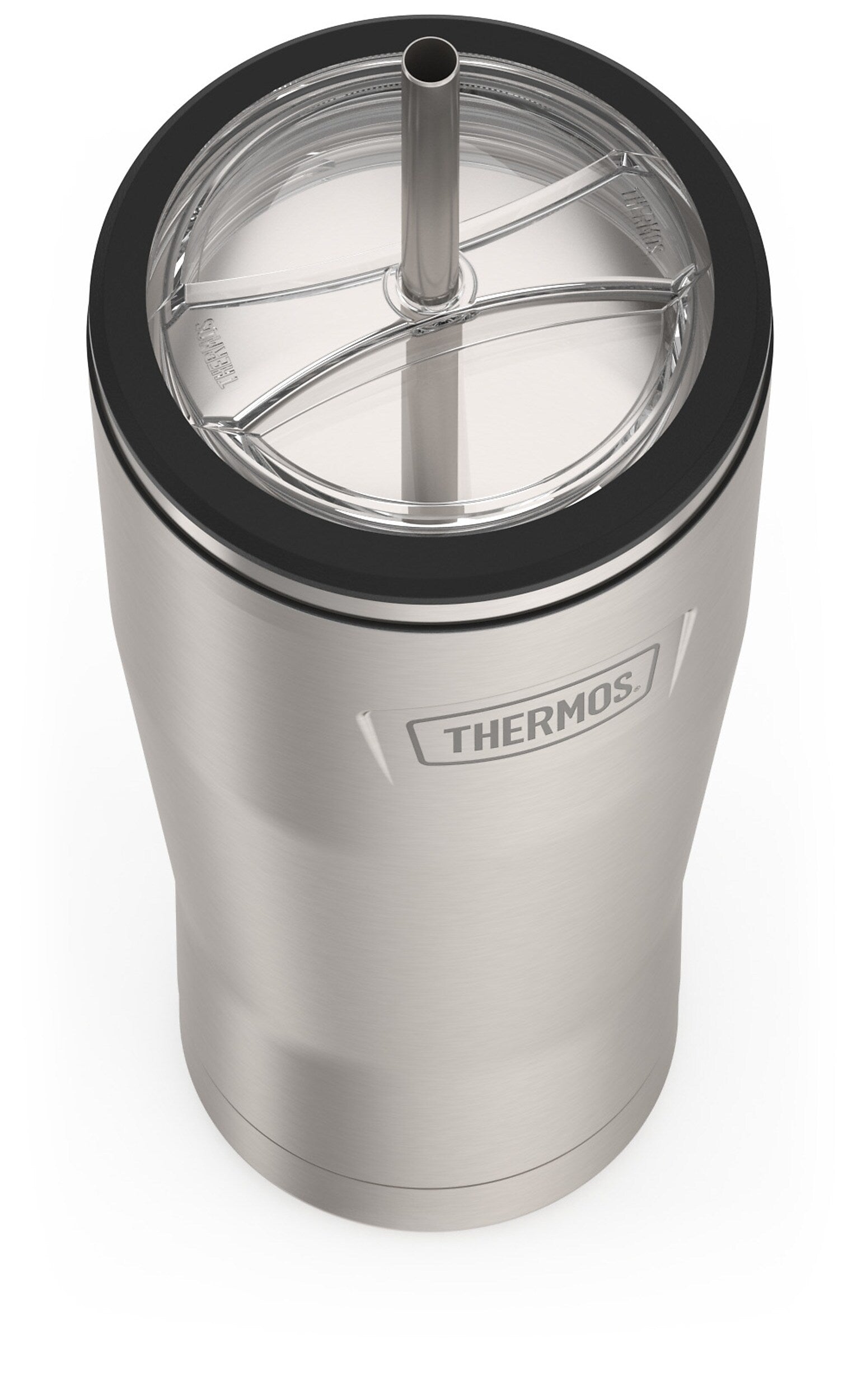 Thermos Icon Stainless Steel Vacuum Insulated Cold Tumbler with Straw, 24 oz., Matte Stainless (EAIS1112MS4)