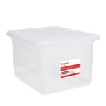 Staples Plastic File Box with Snap Lid, Letter/Legal Size, Clear, 4/Carton (TR57620CT)