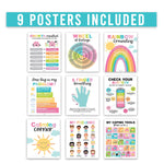 Hadley Designs 11" x 14" Colorful Calming Corner and Feelings Chart Posters, 9/Set (HDDX004ACWTG3)