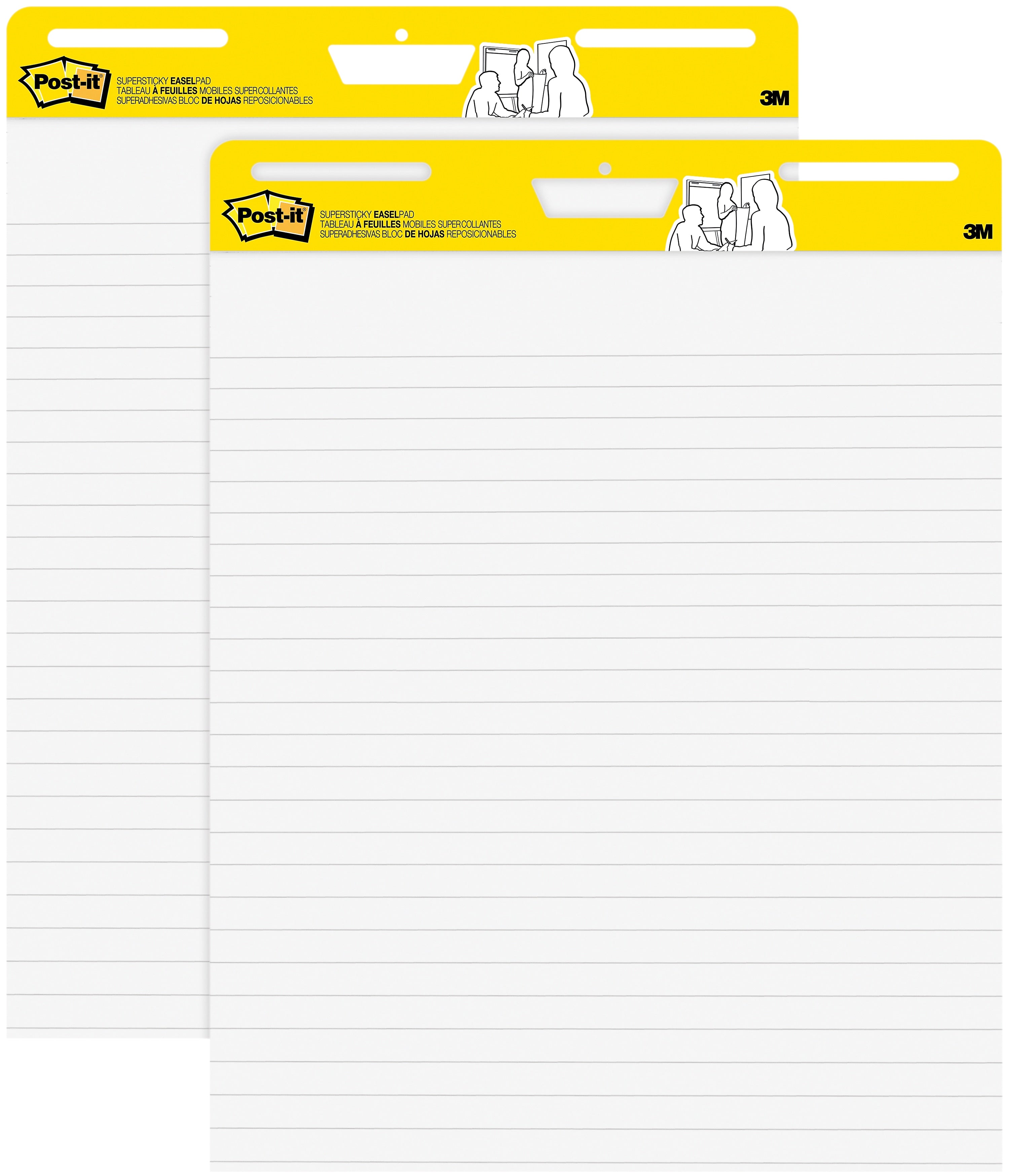 Post-it Super Sticky Wall Easel Pad, 25" x 30", Lined, 30 Sheets/Pad, 2 Pads/Pack (561WL-VAD-2PK)