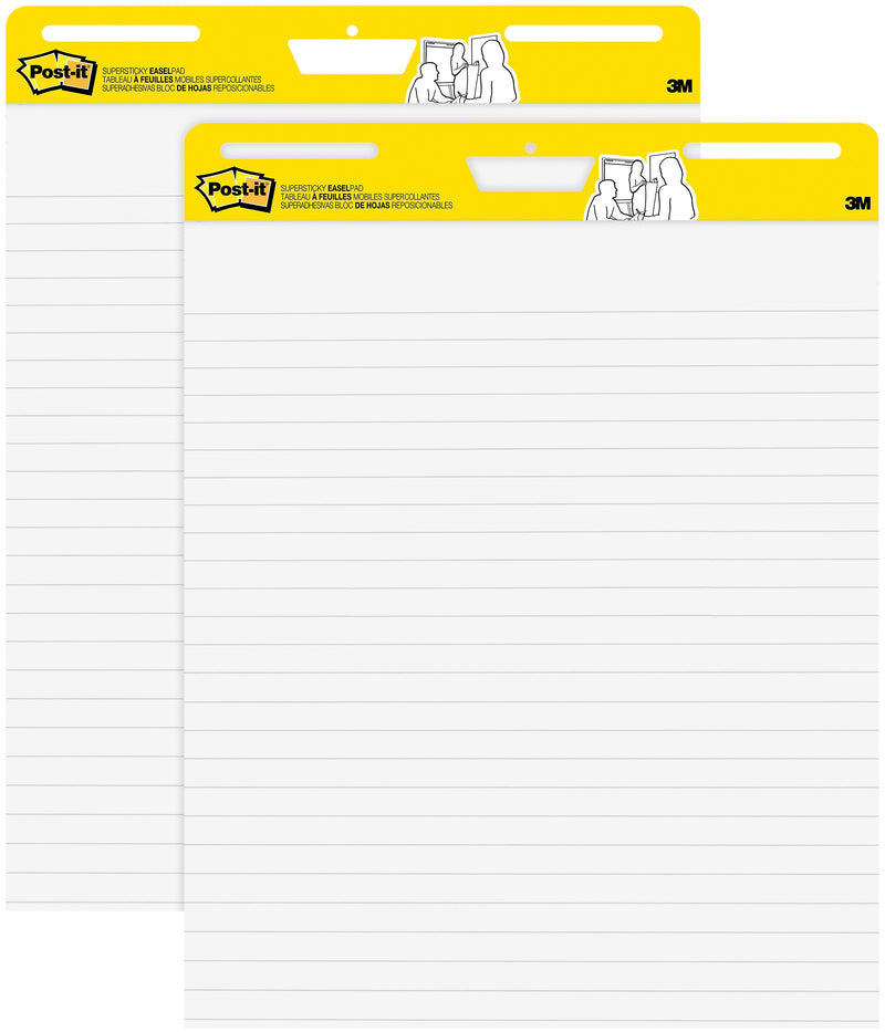 Post-it Super Sticky Wall Easel Pad, 25" x 30", Lined, 30 Sheets/Pad, 2 Pads/Pack (561WL-VAD-2PK)