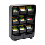 Mind Reader 11-Compartment Plastic Tea Bag Organizer, Black (TBORG-BLK)