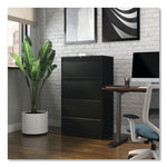 Alera® 4-Drawer 30"W Lateral File Cabinet; Black, Legal (ALELA54305BL)