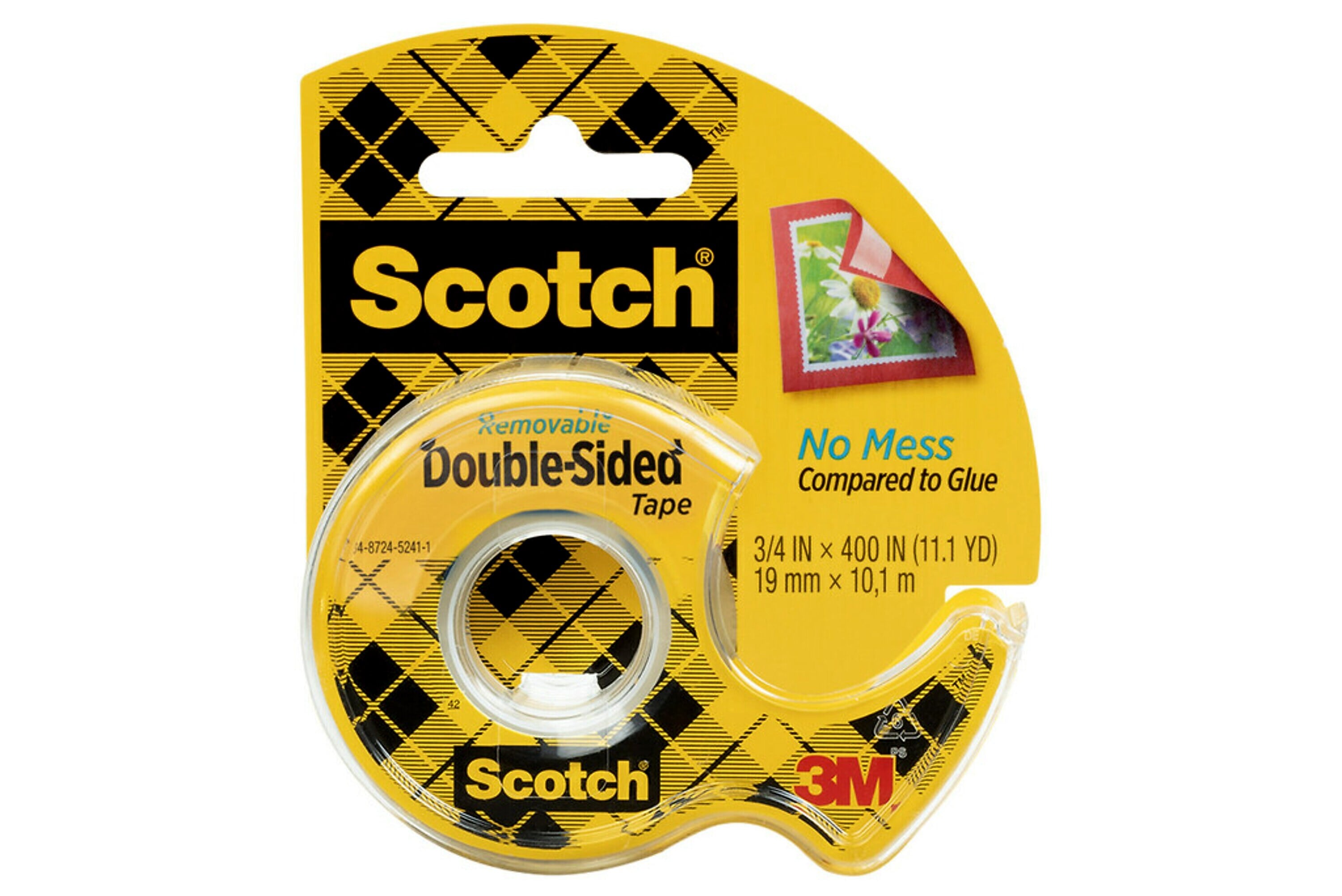 Scotch Removable Double Sided Tape with Dispenser, 3/4" x 11.11 yds., Clear (667)