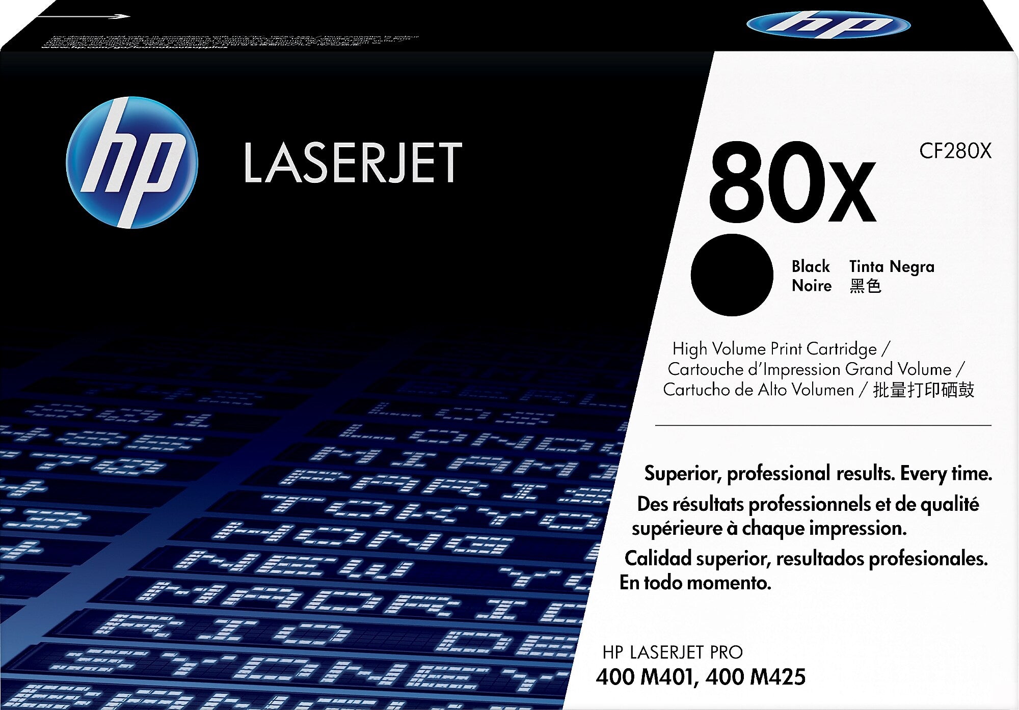 HP 80X Black High Yield Toner Cartridge, Prints Up to 6,900 Pages (CF280X)