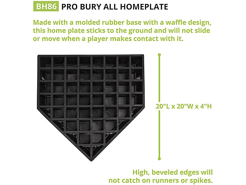 Champion Sports Pro Bury-All Baseball Home Plate, Black/White (BH86)