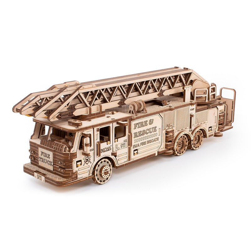EWA Eco-Wood-Art Fire Truck 3D Wooden STEM Construction Kit, 439 Pieces/Set (AVRAV0523504)