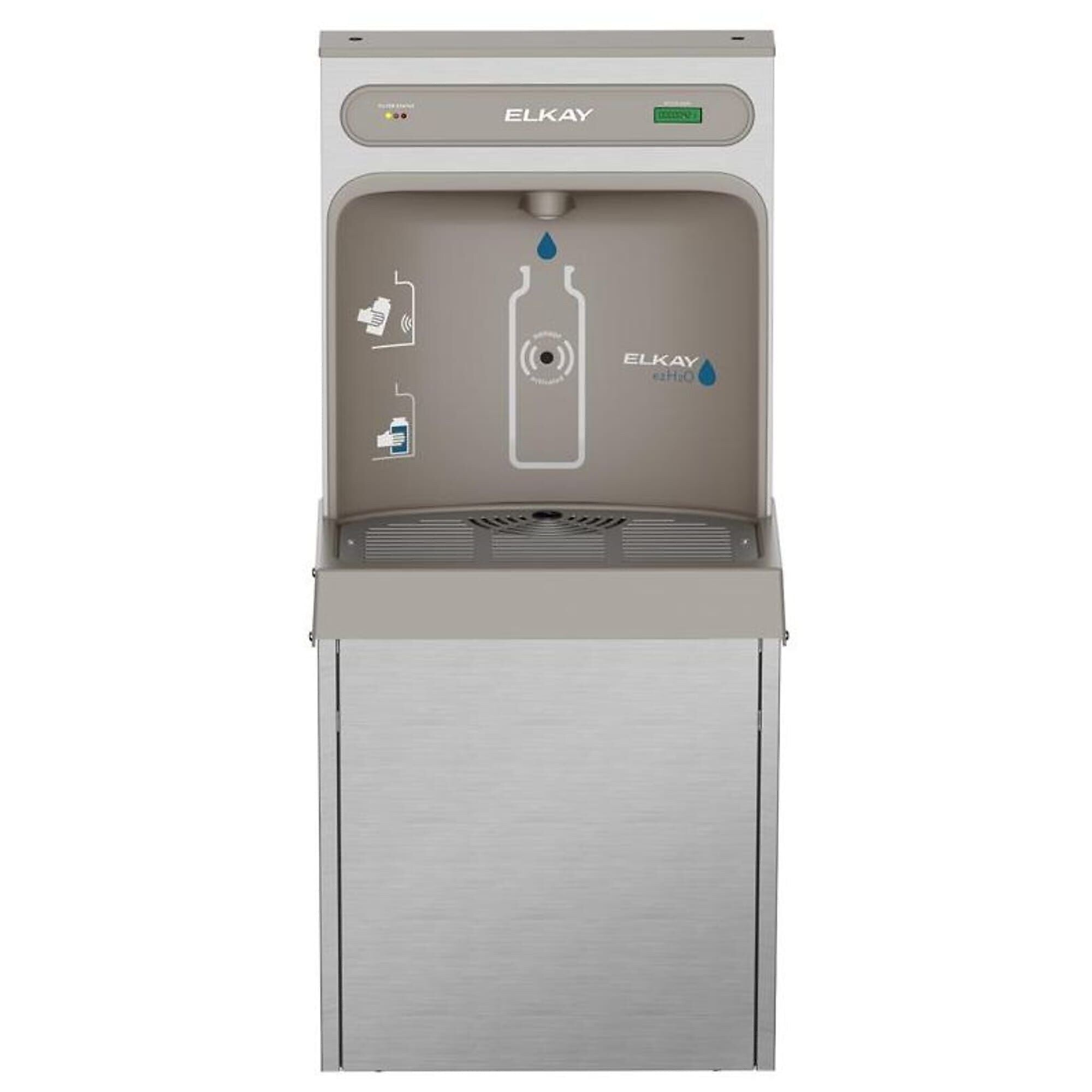Elkay EZH2O 8GPH Surface Mounted Hands Free Bottle Filling Station, Stainless Steel (LZ8WSSSMC)