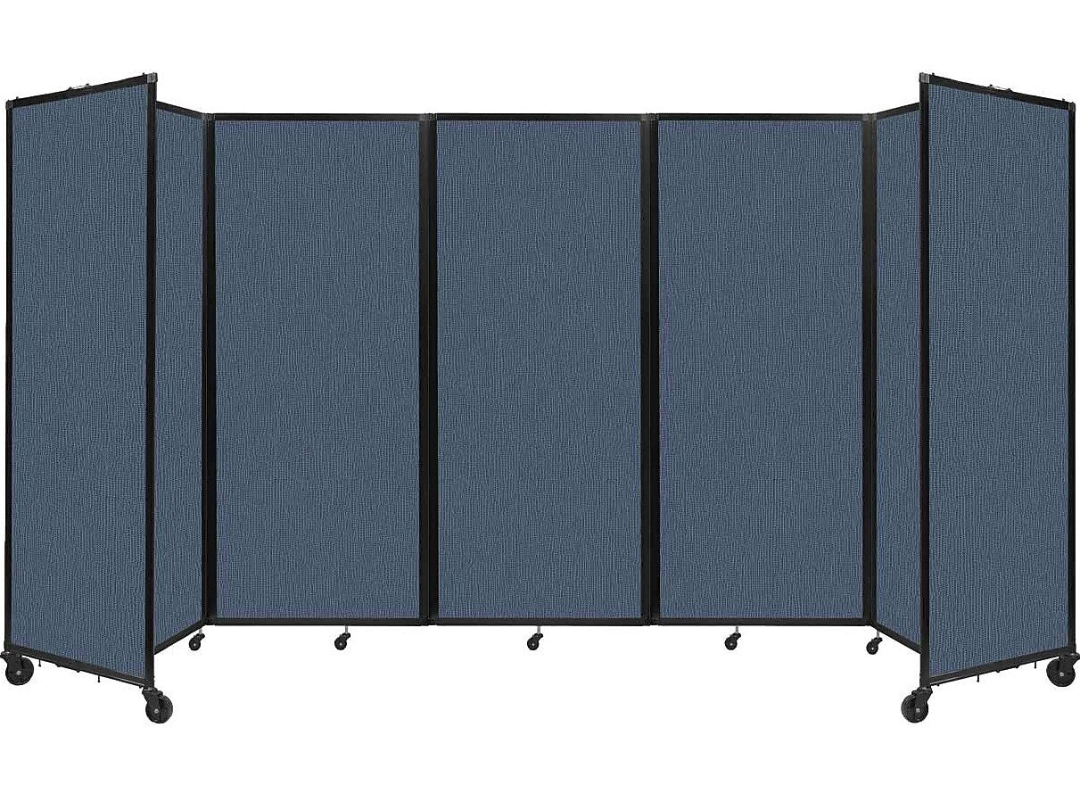Versare The Room Divider 360 Freestanding Folding Portable Partition, 82"H x 168"W, Ocean Fabric (1182515)