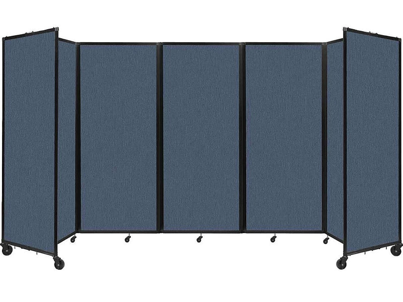 Versare The Room Divider 360 Freestanding Folding Portable Partition, 82"H x 168"W, Ocean Fabric (1182515)