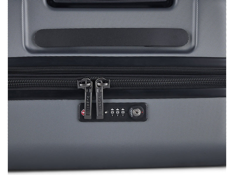 Bugatti Wellington 30" Hardside Suitcase, 8-Wheeled Spinner, TSA Checkpoint Friendly, Silver (HLG5128-Pewter)