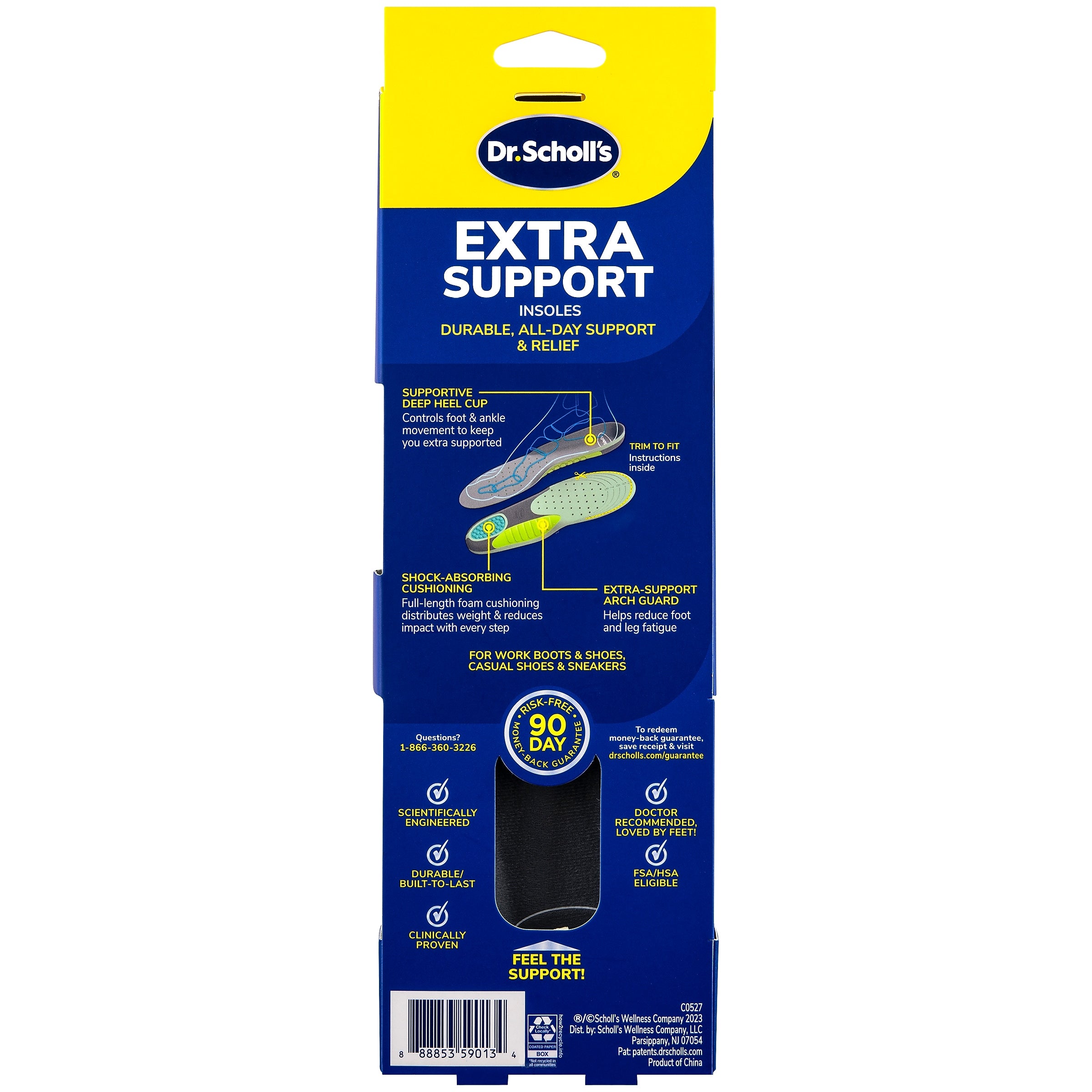Dr. Scholl's Pain Relief Extra Support Orthotic Insoles, Women Sizes 6-11, 2/Pair (DSC59013)