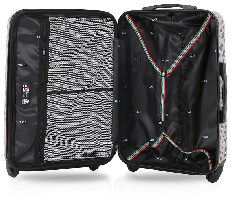 TUCCI 3-Piece Hardside Spinner Carry-On Luggage Set, TSA Checkpoint Friendly (T0158-03PC-WNTR)