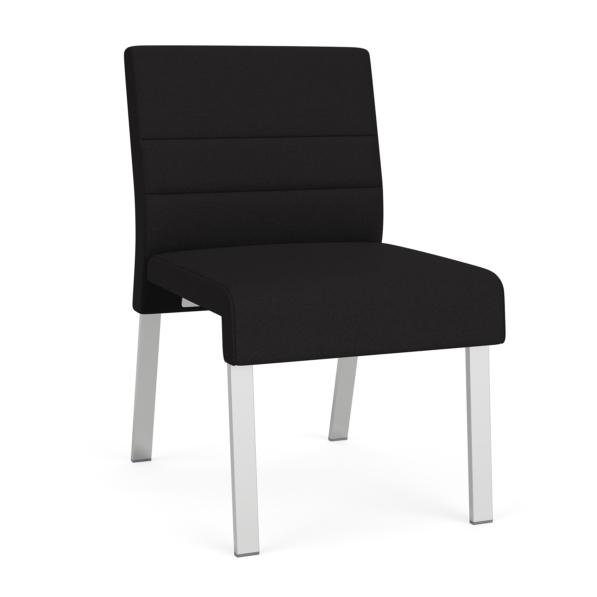 Lesro Waterfall Fabric Guest Chair, Armless, Open House Black/Silver (WF1102.SSV-01OHBK)
