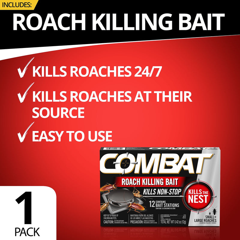 Combat Roach Killing Bait Stations for Roaches, 12/Box (DIA05701)