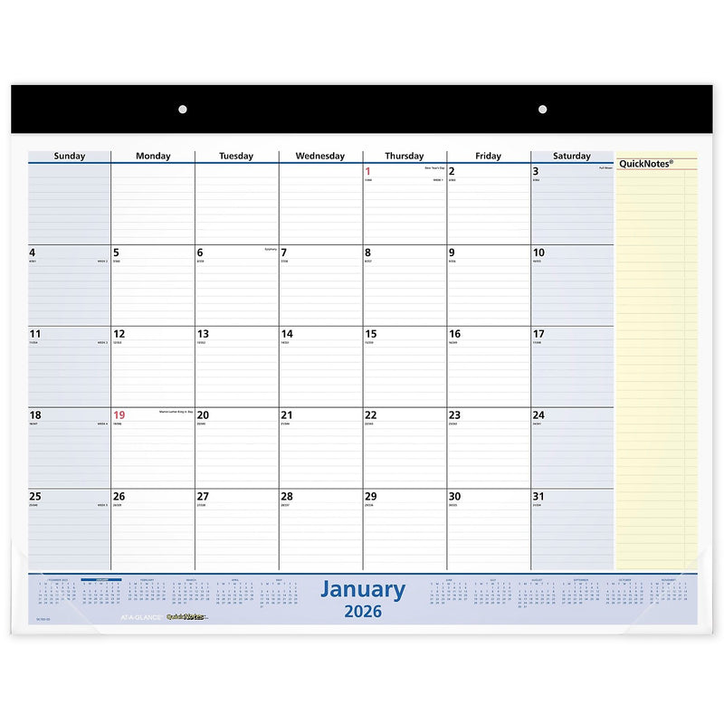 2026 AT-A-GLANCE QuickNotes 21.75" x 17" Monthly Desk Pad Calendar (SK700-00-26)