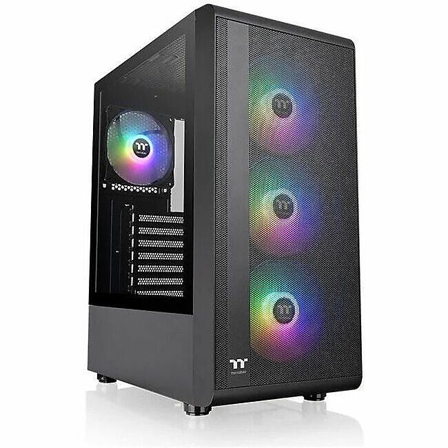 Thermaltake S200 Plus TG ARGB Mid Tower Gaming Computer Case, Black (CA-1X2-00M1WN-01)