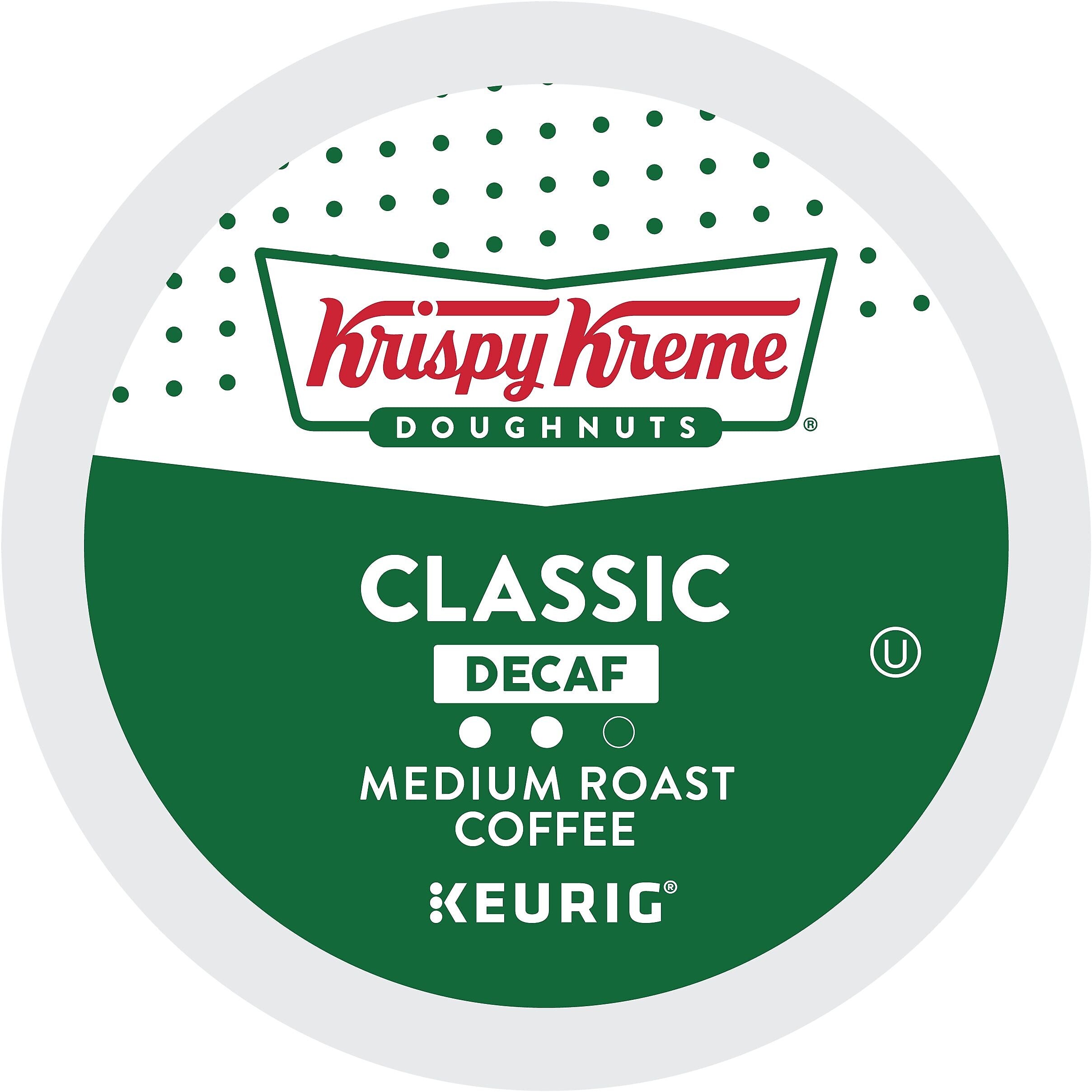 Krispy Kreme Classic Decaf Coffee, Medium Roast, Keurig K-Cup Pods, 24/Box (06111)