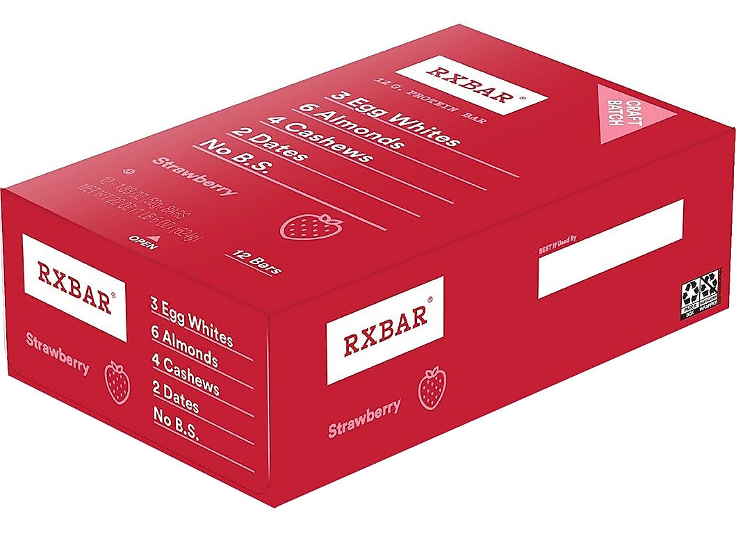 RX Bar Gluten-Free Strawberry Protein Bar, 1.83 oz., 12 Bars/Box (1-93908-00580)