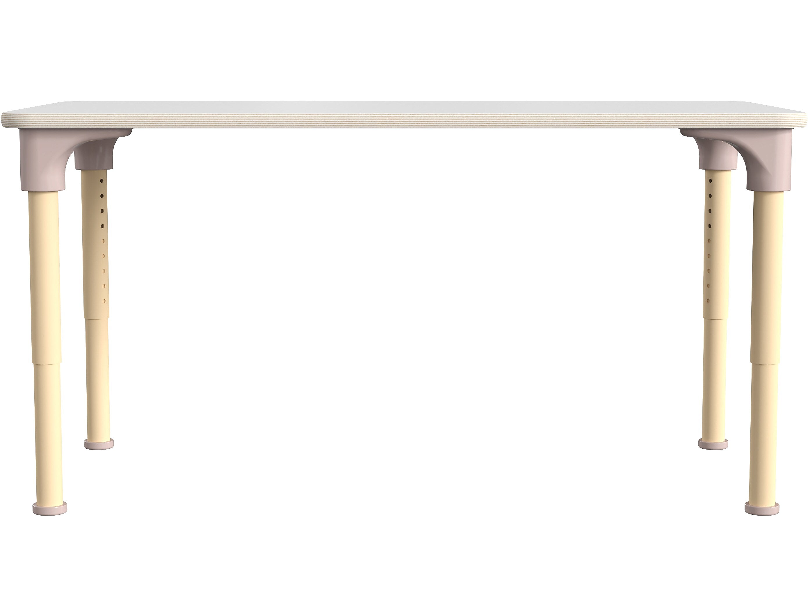 Flash Furniture Bright Beginnings Hercules Rectangular Table, 47" x 24", Height Adjustable, White/Beech (MK-ME088026-GG)