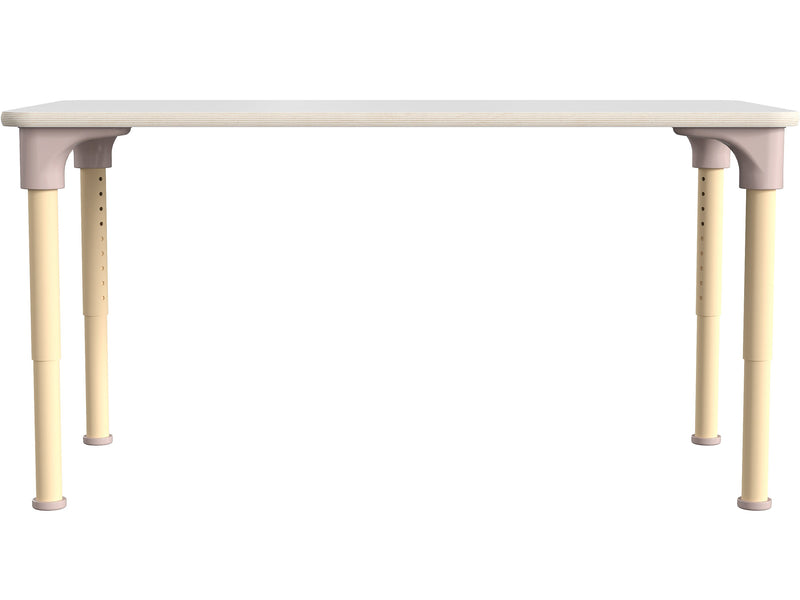 Flash Furniture Bright Beginnings Hercules Rectangular Table, 47" x 24", Height Adjustable, White/Beech (MK-ME088026-GG)
