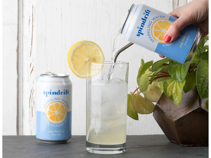 Spindrift Lemon Flavored Sparkling Water, 12 oz., 24 Cans/Carton (0-4108-0004)