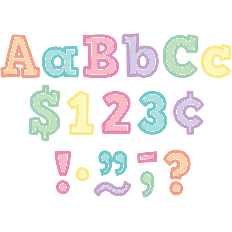 Teacher Created Resources Pastel Pop Bold Block 4" Letters and Numbers, 230/Pack, 2 Packs/Bundle (TCR8435-2)