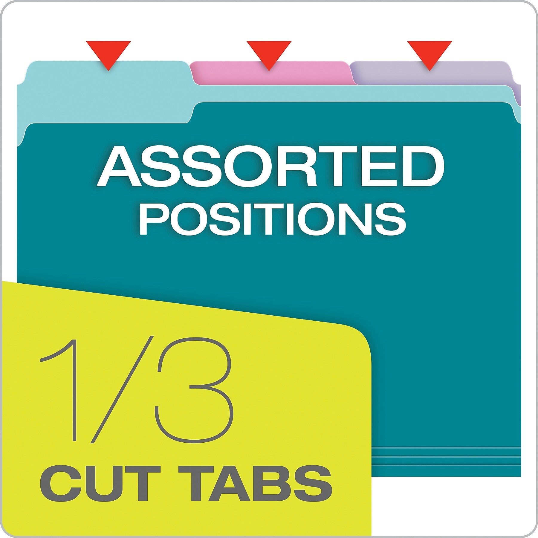 Pendaflex File Folder, 1-Tab, Assorted, Letter Size, Assorted Colors, 100/Box (02315)