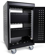 Luxor Lockable 30-Unit Laptop Storage Cabinet, Black Steel (LLTM30-B)