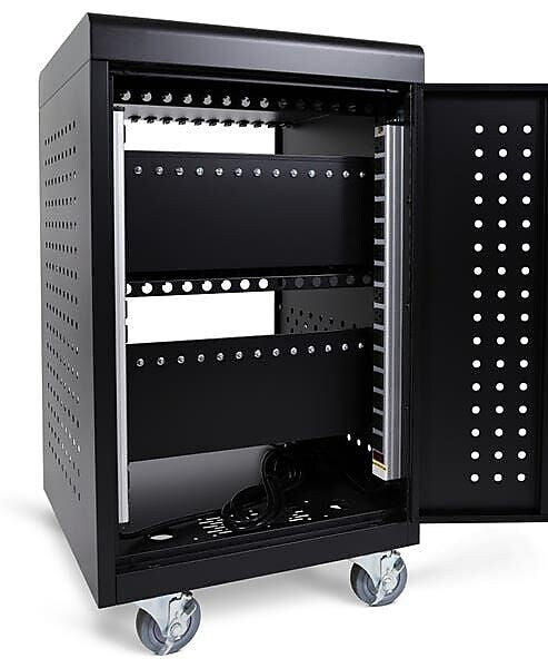Luxor Lockable 30-Unit Laptop Storage Cabinet, Black Steel (LLTM30-B)
